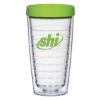 16 Oz. Newbridge Double Wall Tumbler - Clear With Lime Green Lid