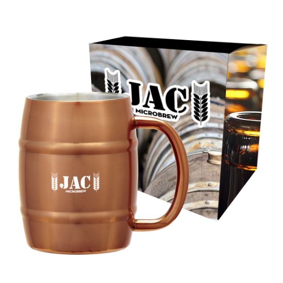 14 Oz. Moscow Mule Barrel Mug With Custom Box