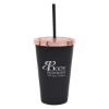 16 Oz. Moonlit Cove Tumbler - Black with Rose Gold Lid