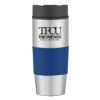 18 Oz. Gripper Stainless Steel Tumbler - Silver with Blue Accents