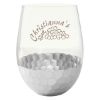 18 Oz. Florence Stemless Wine Glass - Clear with Silver