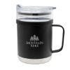 15 Oz. Glass And Stainless Steel Mug - Black