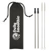 2-Pack Stainless Steel Straw Kit - Silver Straw with Black