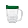 12 Oz. Tritan Coffee Mug With Lid - Clear with Dark Green