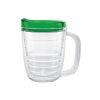 12 Oz. Tritan Coffee Mug With Lid - Clear with Green