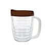 12 Oz. Tritan Coffee Mug With Lid - Clear with Mocha