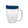 12 Oz. Tritan Coffee Mug With Lid - Clear with Navy