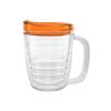 12 Oz. Tritan Coffee Mug With Lid - Clear with Orange