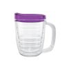 12 Oz. Tritan Coffee Mug With Lid - Clear with Purple