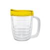 12 Oz. Tritan Coffee Mug With Lid - Clear with Yellow