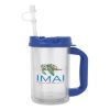 20 Oz. Thermo Mug - Clear with Dark Blue