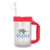 20 Oz. Thermo Mug - Clear with Red