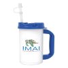 20 Oz. Thermo Mug - White with Medium Blue