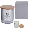 Bamboo Soy Candle With Matching Custom Box - Silver