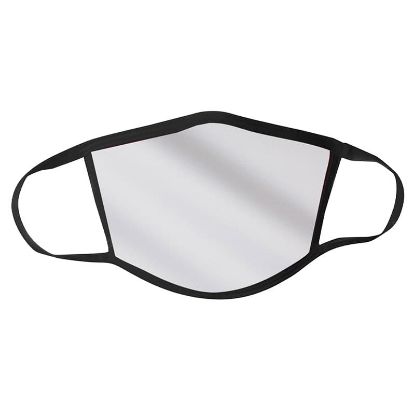 3-ply Polyester Face Mask - White with Black Trim