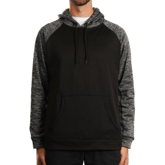 Burnside Performance Tech Fleece Hoodie - Black with Charcoal