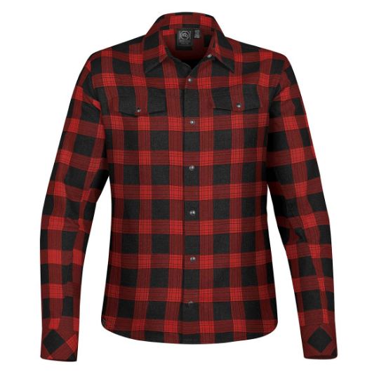 Stormtech Logan Women's Snap Front Shirt - Black with Red Plaid