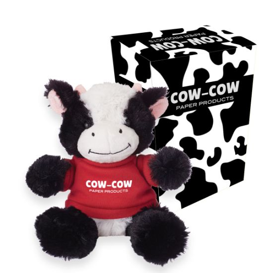 6 Inch Cuddly Cow With Custom Box