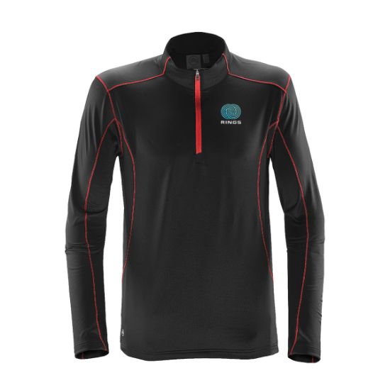 Stormtech Pulse Men's Fleece Pullover - Black with Bright Red