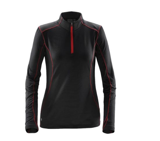 Stormtech Pulse Women's Fleece Pullover - Black with Bright Red