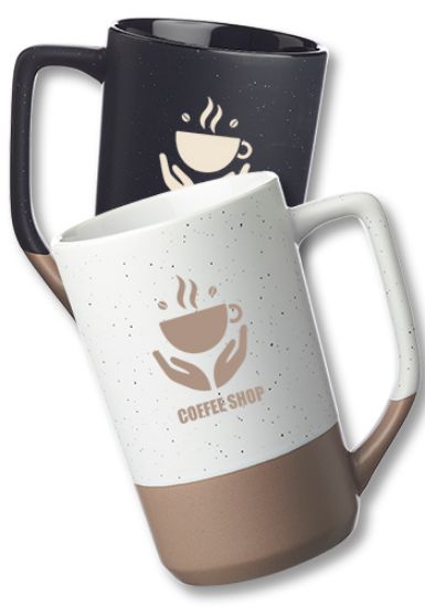 17 oz. Speckle Glazed Two Tone Ceramic Mug